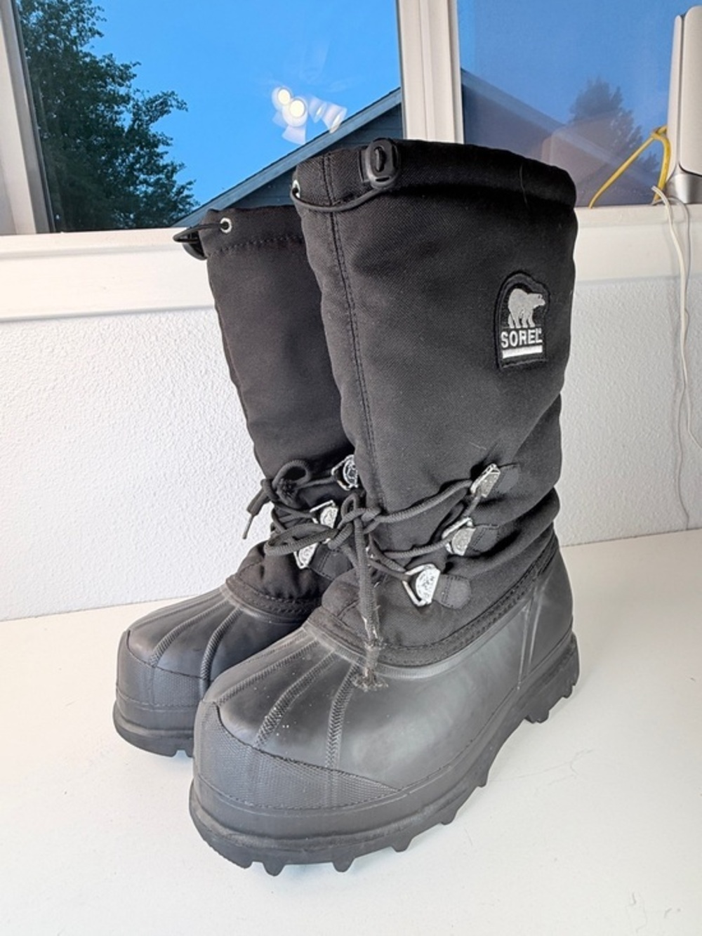 Sorel Glacier Black Insulated Winter Snow Boots Mens Size 10